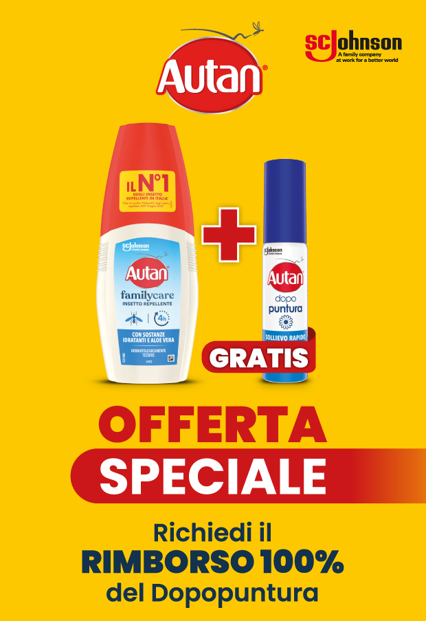 Immagine smartphone: scjhonson, offerta speciale, acquista autan family care + dopopuntura rchiedi il rimborso 100% del dopountura