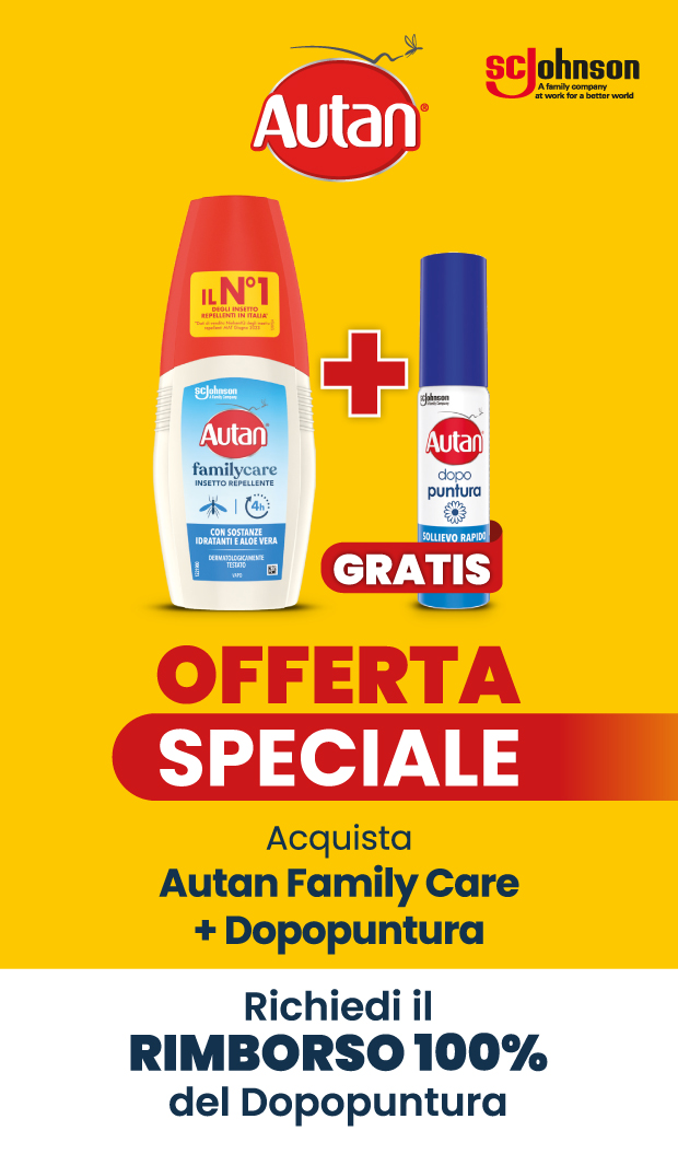 Immagine smartphone: scjhonson, offerta speciale, acquista autan family care + dopopuntura rchiedi il rimborso 100% del dopountura